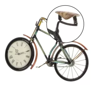 LITTON LANE 10 in. x 16 in. Iron Clock in Bicycle Frame