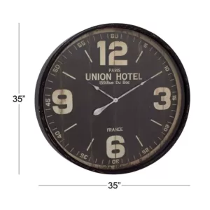 LITTON LANE 35 in. Old World Inspired Vintage Round Wall Clock