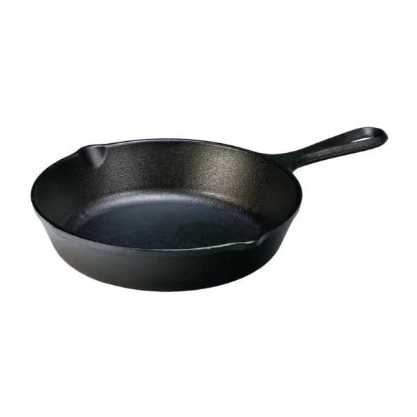 Lodge 8 in. Cast Iron Skillet in Black with Pour Spout
