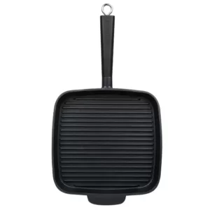 MasterPan Sectional Series 11 in. Cast Aluminum Nonstick Grill Pan in Black
