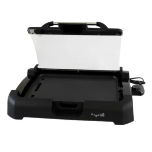 MegaChef 165 sq. in. Black Reversible Indoor Grill and Griddle with Removable Lid