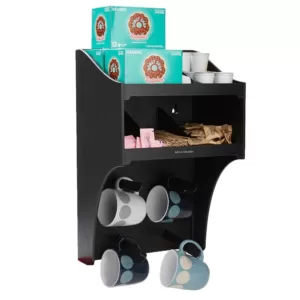 Mind Reader Wall Mount Coffee Condiment Organizer with 4-Hooks