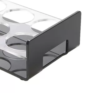Mind Reader Black Acrylic 6 Slot Cup Holder Tray with Cutout Handles