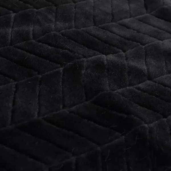 Noble House Toscana Black Faux Fur Throw Blanket