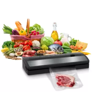 NutriChef White with Reusable Vacuum Food Bags Automatic Food Vacuum Sealer Electric Air Sealing Preserver System