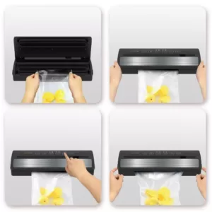 NutriChef White with Reusable Vacuum Food Bags Automatic Food Vacuum Sealer Electric Air Sealing Preserver System