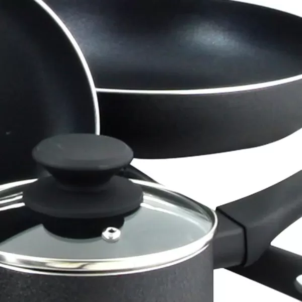 Oster Ashford 10-Piece Aluminum Nonstick Cookware Set in Black