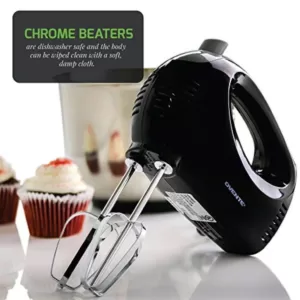 Ovente 5-Speed Ultra Power Hand Mixer with Free Storage Case, Black