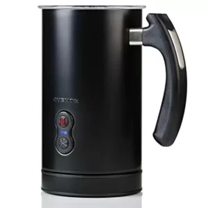 Ovente 8 oz. Black Automatic Electric Milk Frother and Steamer Hot or Cold Froth Functionality Foam Maker and Warmer