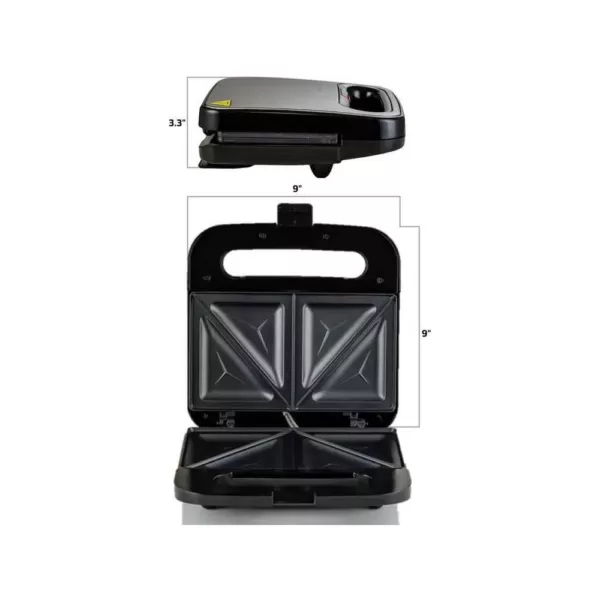 Ovente 2-Slice Electric Sandwich Maker Non Stick Grill, Black (GPS401B)