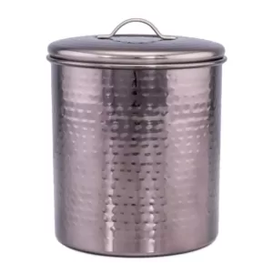 Old Dutch 4 Qt. "Black Pearl" Stainless Steel Hammered Storage Canister with Fresh Seal Cover