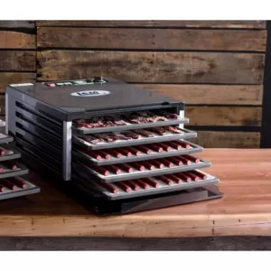 LEM 5-Tray Black Food Dehydrator with Built-In Timer