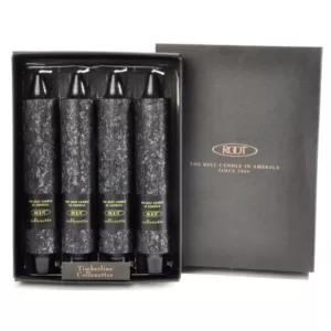 ROOT CANDLES 7 in. Timberline Collenette Black Dinner Candle (Box of 4)