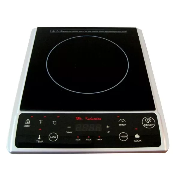 SPT Single Burner 7.25 in. Black and Silver Induction Hot Plate
