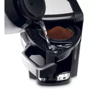 DeLonghi 10-Cup Black Stainless Steel Drip Coffee Maker with Thermal Carafe