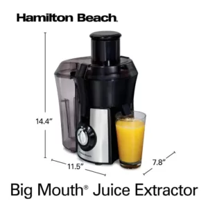 Hamilton Beach Big Mouth Pro 1 qt. Black and Stainless Steel Juice Extractor