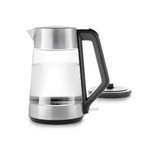 OXO 7.4-Cup Black Stainless Steel Cordless Electric Kettle with Automatic Shut-off