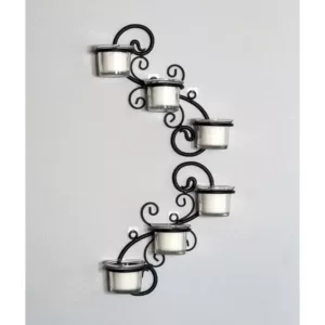 Stonebriar Collection Black Candle Wall Sconce (Set of 2)