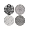 3R Studios Black and White Stoneware Plate (Set of 4 Designs)