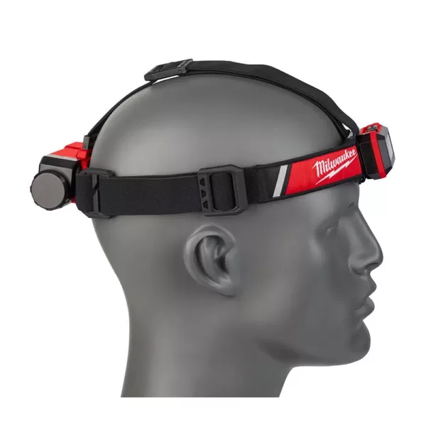 Milwaukee 600 Lumens LED USB Rechargeable Low-Profile Hard Hat Headlamp w/BOLT White Type 1 Class C Front Brim Vented Hard Hat