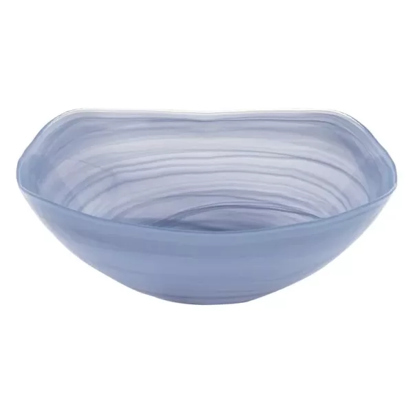 Badash Crystal Sky Blue Alabaster Glass 10 in. Squarish Bowl