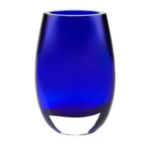 Badash Crystal Crescendo Cobalt Blue European Mouth Blown Crystal Vase