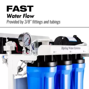 ISPRING Workhorse 300 GPD Commercial Grade Reverse Osmosis Water Filtration System w/ Booster Pump and Oversized Pre RO Filters
