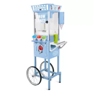 Nostalgia Vintage 575 oz. Snow Cone Machine Cart in Blue