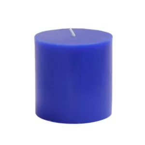Zest Candle 3 in. x 3 in. Blue Pillar Candles Bulk (12-Case)