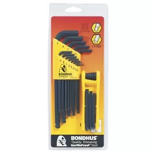 Bondhus Standard Ball End L-Wrench Set and Hex Fold Up Tool (22-Piece)