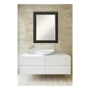 Amanti Art Signore 23 in. W x 29 in. H Framed Rectangular Beveled Edge Bathroom Vanity Mirror in Bronze