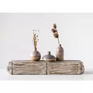 3R Studios Brown Stoneware Decorative Vase (Set of 3)