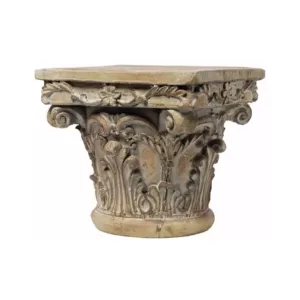 Benjara Aesthetic Resin Decorative Pedestal