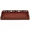 Benzara Carved Brown Wooden Serving Tray with Handles
