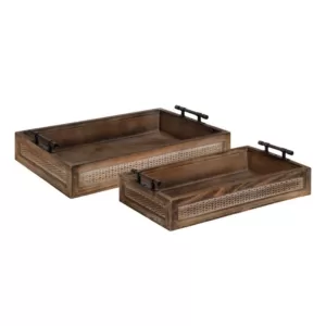 Kate and Laurel Bayport Brown Decorative Tray (Set of 2)