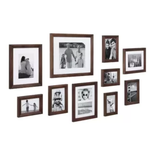 Kate and Laurel Bordeaux Brown Picture Frame (Set of 10)