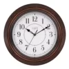 La Crosse Technology 12 in. H Round Brown Plastic Wall Clock with Silent Movement