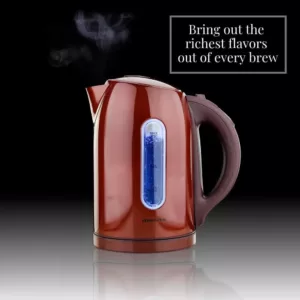Ovente KS89BR 7-Cup Brown BPA-Free Electric Kettle, 5 Preset Settings with Auto Shut-Off and Boil-Dry Protection
