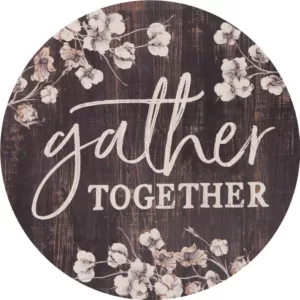 P Graham Dunn "Gather Together" Oversized Brown Washed Wood Wall Decor
