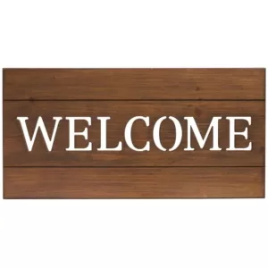 Pinnacle Welcome Cut Out Wood Plank Wall Art Decor