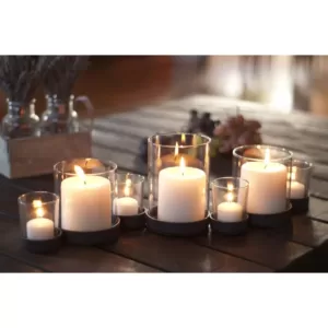 DANYA B Bubbles Rust Multiple Hurricane Candle Holder for 7 Candles