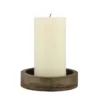 Stonebriar Collection 12 in. x 12 in. Rustic Brown Wood and Metal Candle Tray