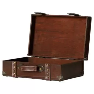 Vintiquewise 13 W x 4.5 H x 8.5 D Wood Antique Style Small Suitcase