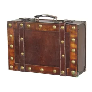 Vintiquewise 13 W x 4.5 H x 8.5 D Wood Antique Style Small Suitcase