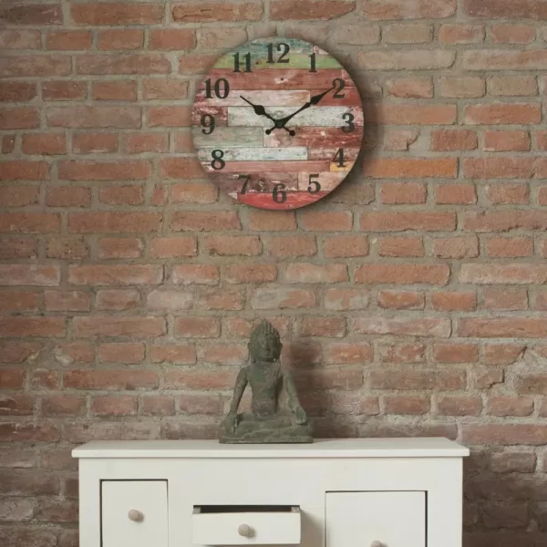 Stonebriar Collection Farmhouse Worn Wood Wall Clock