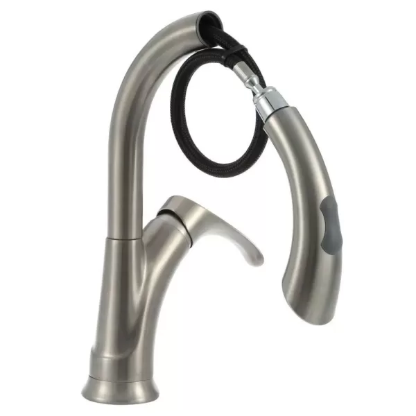 Glacier Bay Ginger Single-Handle Pull-Down Sprayer Kitchen Faucet in Brushed Nickel