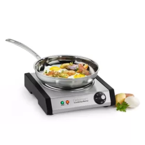 Cuisinart Single Burner 7.5 in. Brushed Stainless Cast Iron Hot Plate with Temperature Control
