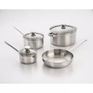 ExcelSteel 7-Piece Stainless Steel Cookware Set in Brushed Stainless Steel