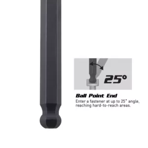 Capri Tools S2 Steel SAE Long Arm Ballpoint End Hex Key Wrench Set (9-Piece)