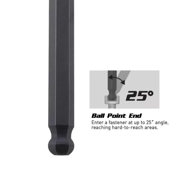 Capri Tools S2 Steel Metric/SAE Long Arm Ballpoint End Hex Key Set (18-Piece)